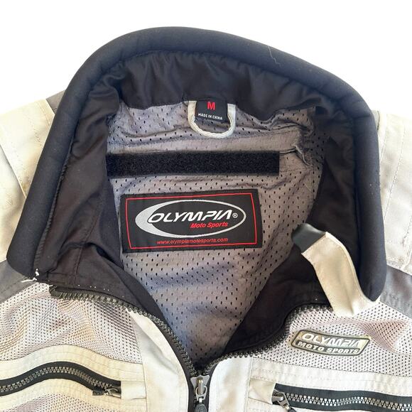 Olympia Moto Sports Airglide 3 Mesh Motorcycle Jacket Gray Size M Cordura Armor - Picture 2 of 14